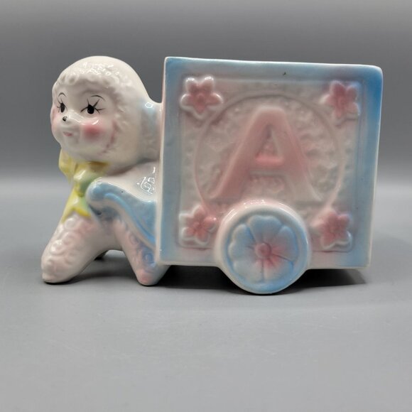 Other - Vintage Ceramic Lamb Nursery Planter Figurine Anthropomorphic Pastel Colors